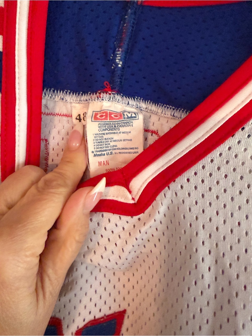 White, Blue & Red Men's Hockey-Style Sweater Mike Richter vintage jersey - Picture 5 of 9